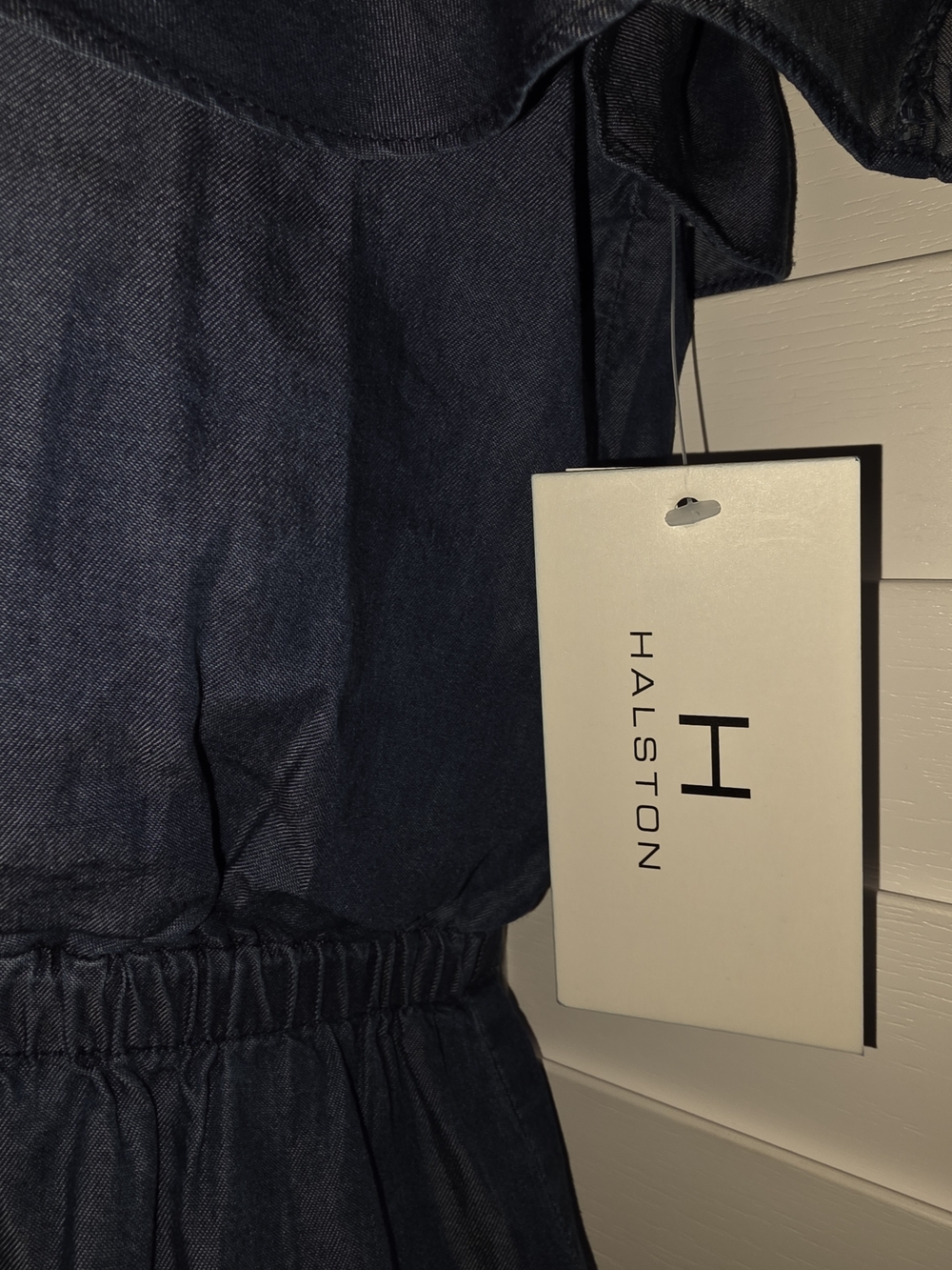 Halston ○  Off-Shoulder Ruffle Midi Dress - Picture 2 of 3